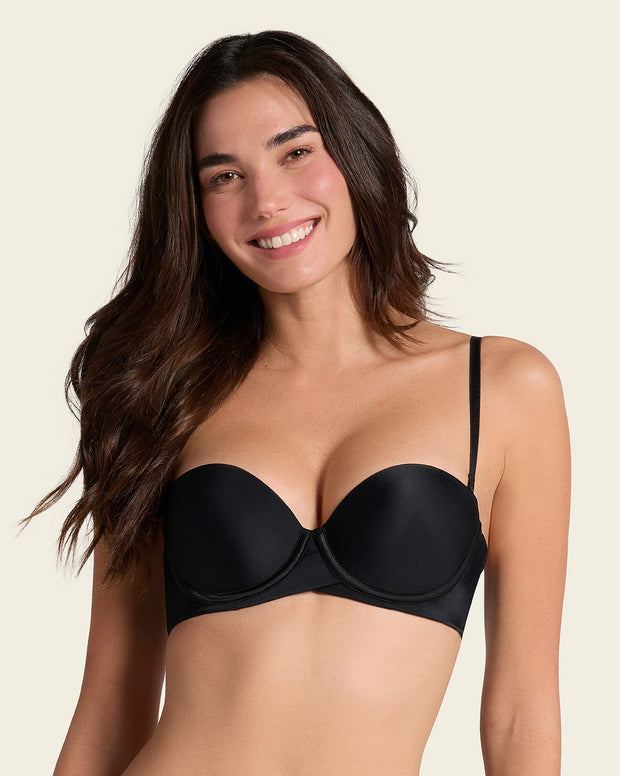 Brasier strapless de doble realce que aumenta dos tallas de copa
