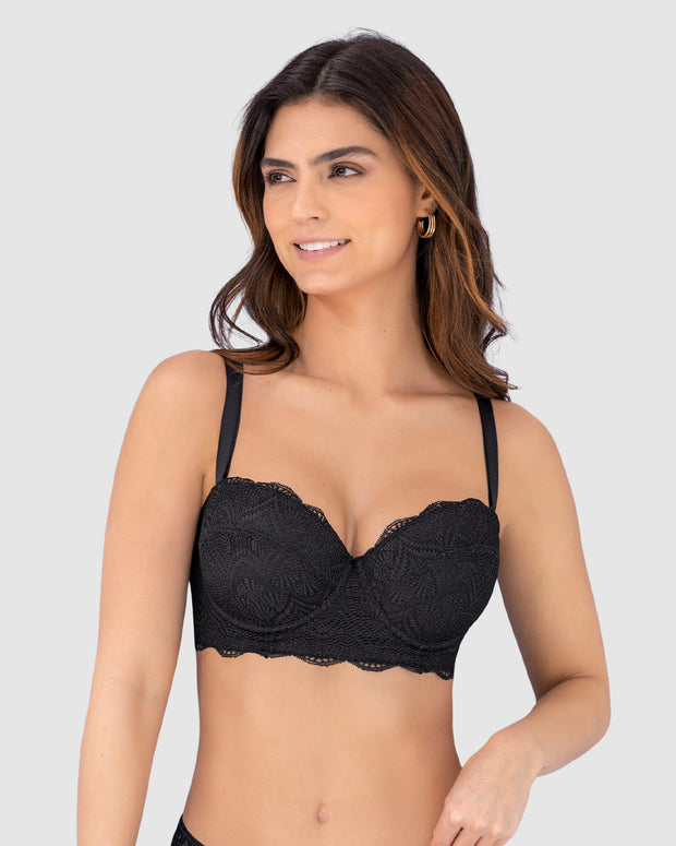 Brasier balconet de realce alto en encaje con máximo cubrimiento de espalda special fit