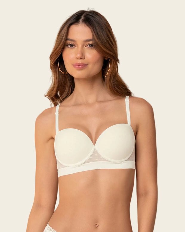 Brasier balconet con realce alto y espalda en tul