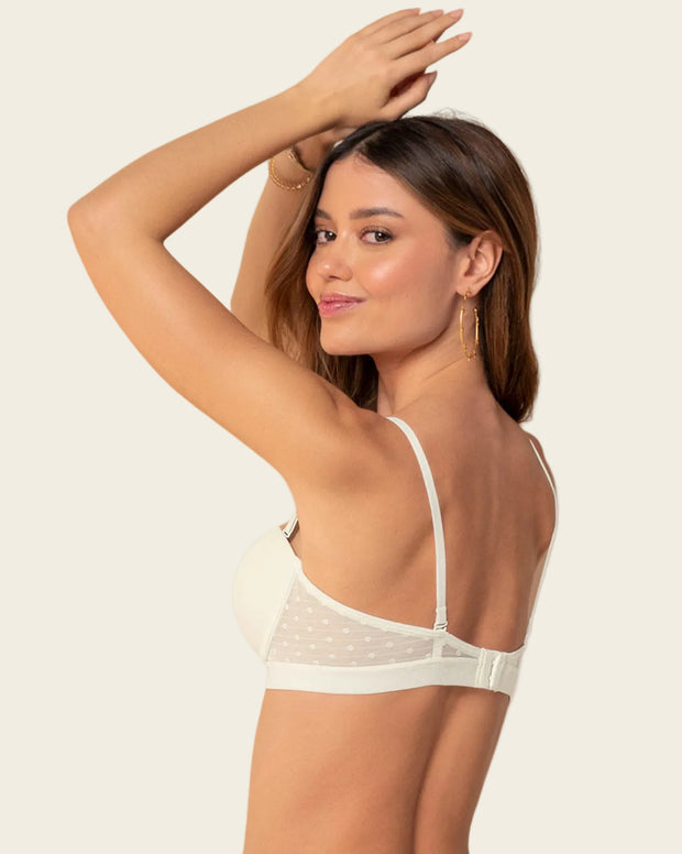 Brasier balconet con realce alto y espalda en tul