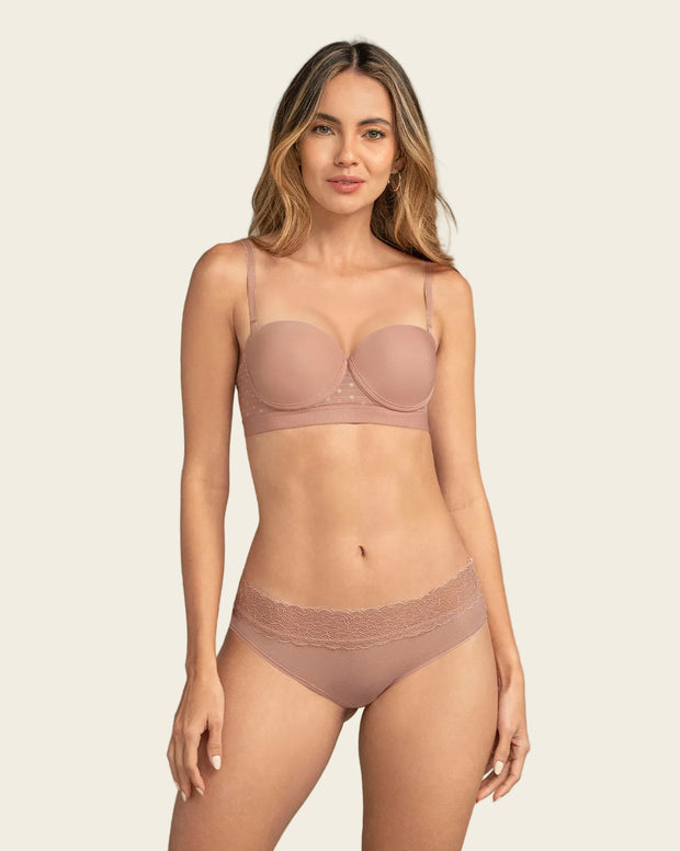 Brasier balconet con realce medio y espalda en tul