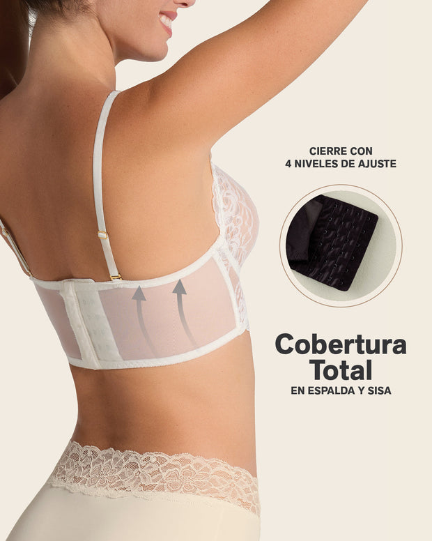 Brasier tipo bralette en encaje y transparencias