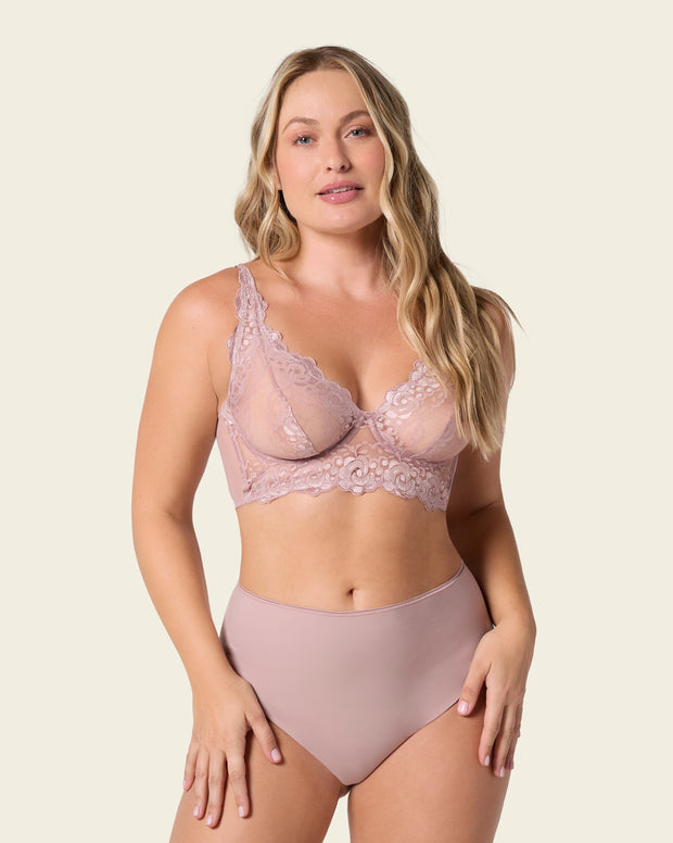 Brasier tipo bralette en encaje y transparencias