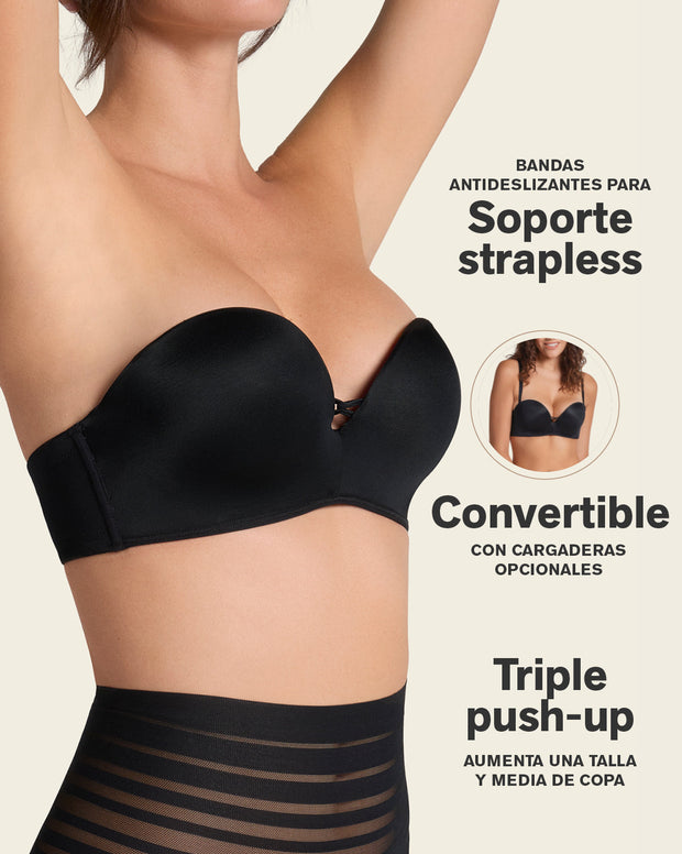 Brasier wow de triple realce ideal como strapless