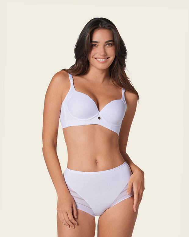 Brasier de realce suave y cubrimiento alto en sisa y espalda cover bra