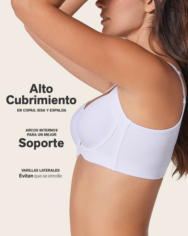 Cover Bra + Panty faja clásico con control en Blanco