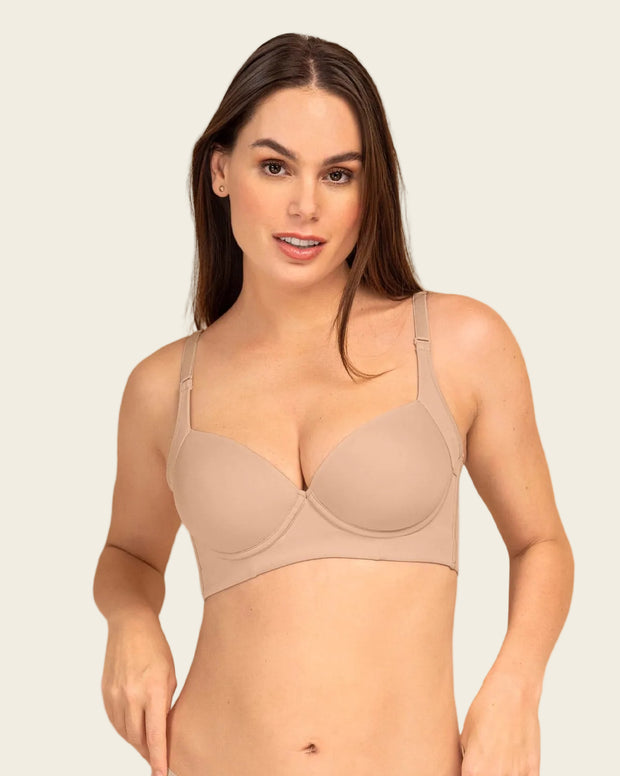 Paquete x2 brasieres de realce suave y cubrimiento alto en sisa y espalda cover bra