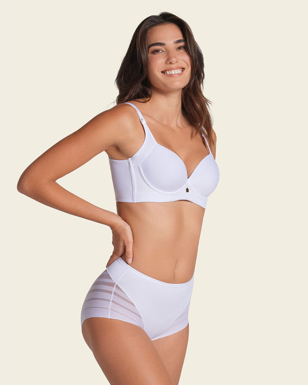 Panty faja clásico con control moderado de abdomen y bandas en tul