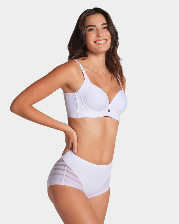 Panty faja clásico con control moderado de abdomen y bandas en tul