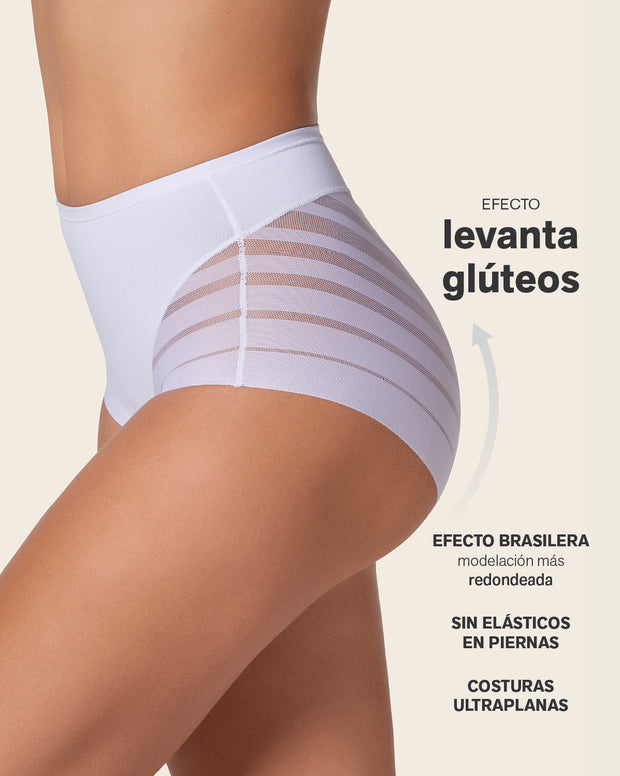 Panty faja clásico con control moderado de abdomen y bandas en tul