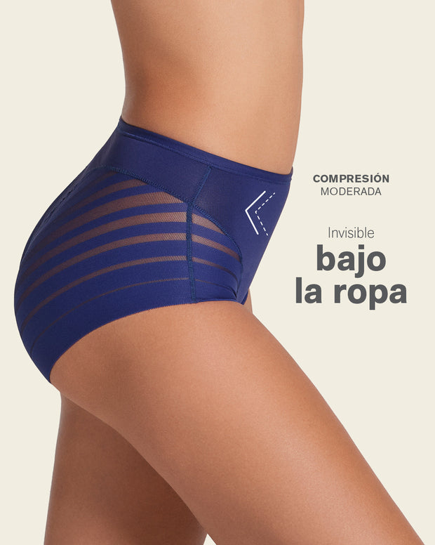 Panty faja clásico con control moderado de abdomen y bandas en tul
