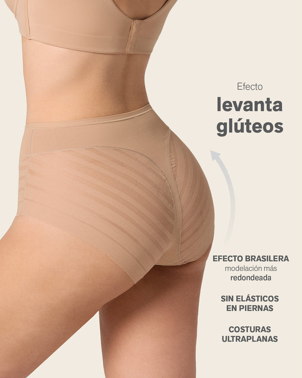 Short de control invisible + Panty faja clásico con control en Café Medio