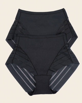 Paquete x 2 panty faja clásicos control moderado de abdomen#color_s04-negro