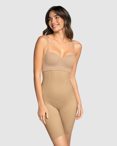 Panty faja de tiro alto con control en abdomen y cintura#color_801-cafe-medio