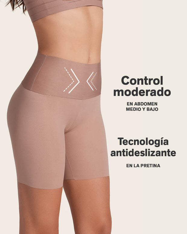 Paquete x 2 shorts de control moderado aspecto invisible con fajón antideslizante