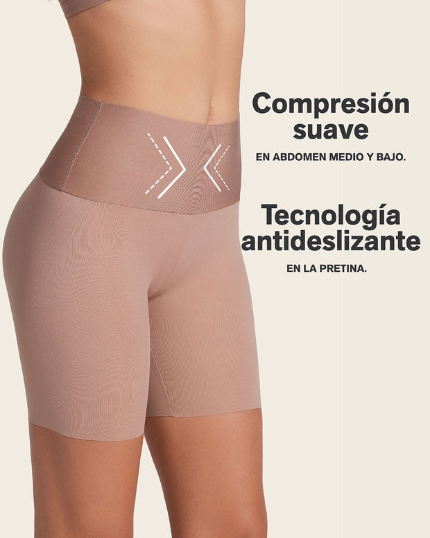 Short de control invisible + Panty faja clásico con control en Café