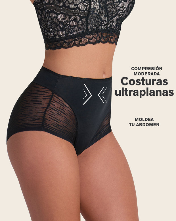 Panty faja clásico invisible con transparencias en glúteos y laterales