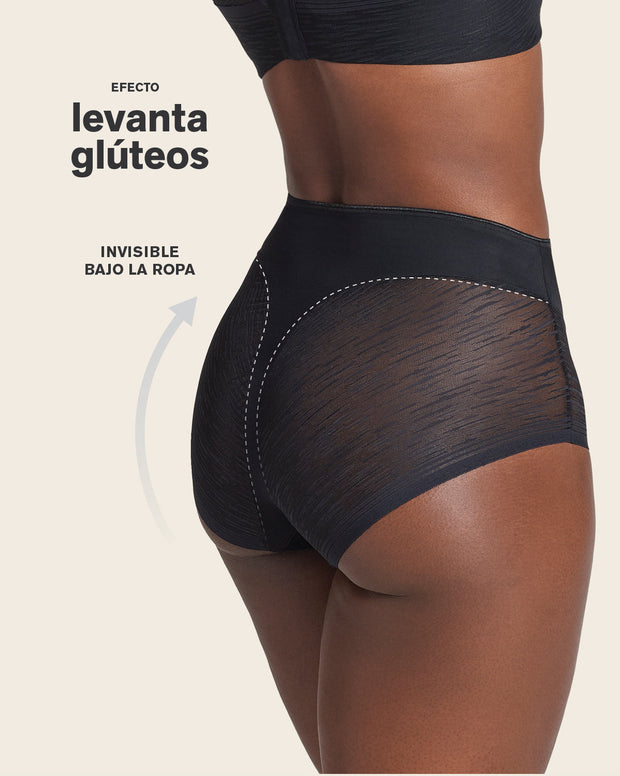 Panty faja clásico invisible con transparencias en glúteos y laterales