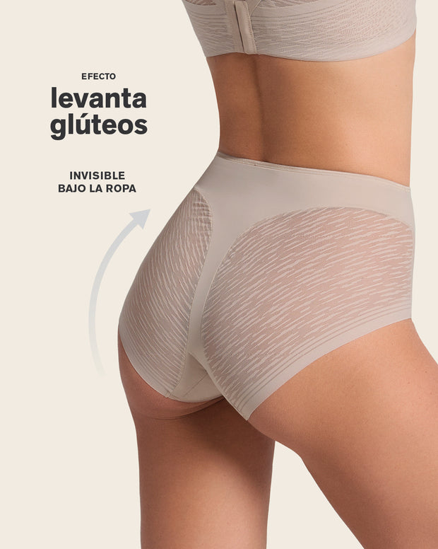 Panty faja clásico invisible con transparencias en glúteos y laterales