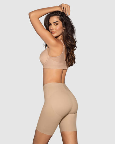 Panty short invisible de control de abdomen efecto levanta cola#color_802-cafe-claro