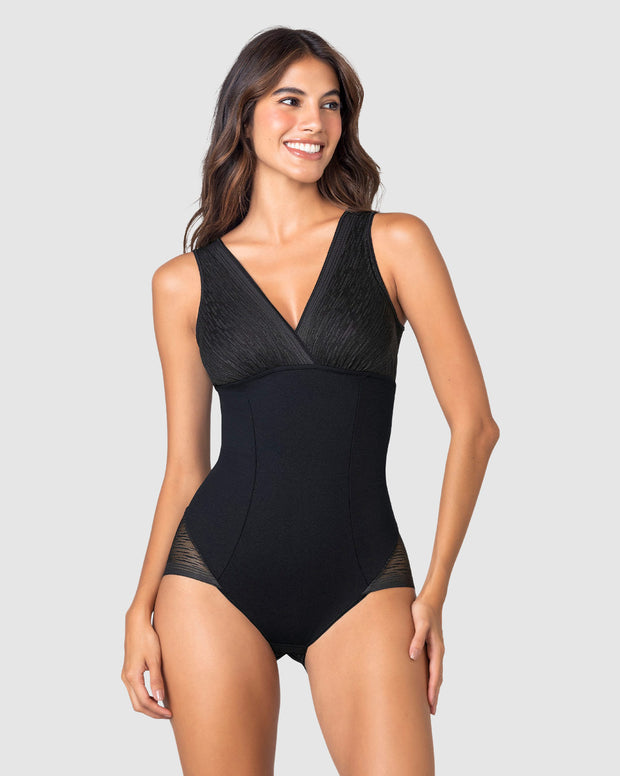 Faja tipo body de control de abdomen, bralette incorporado