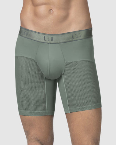 Bóxer medio de secado rápido con mallas transpirables en microfibra#color_198-verde-grisaceo