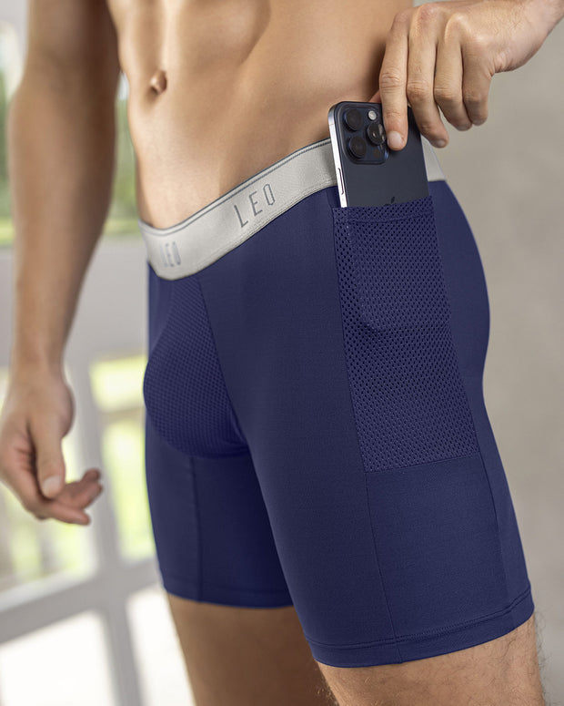 Bóxer deportivo con bolsillo lateral en microfibra