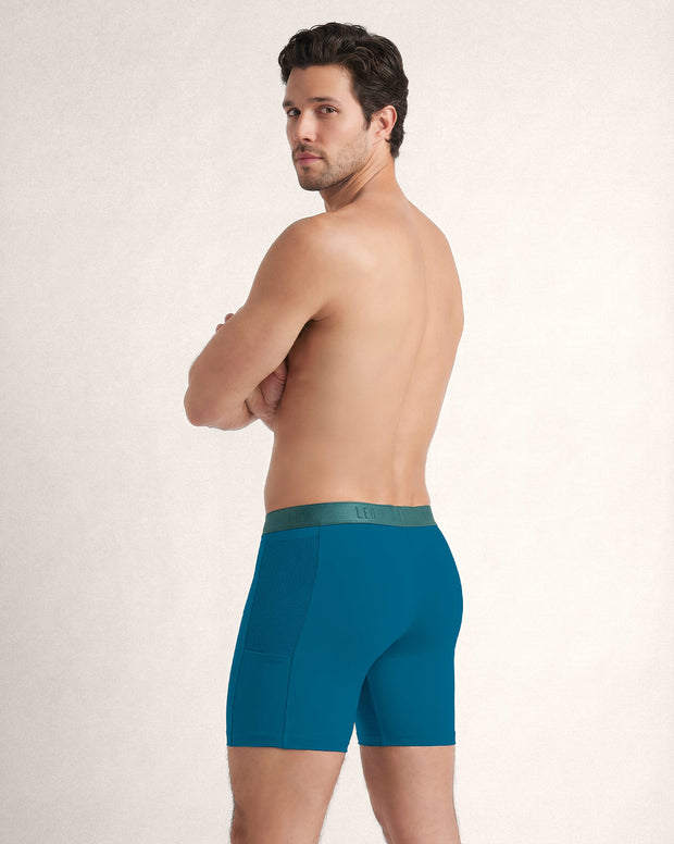Bóxer deportivo con bolsillo lateral en microfibra