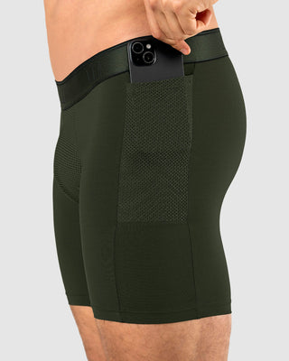 Bóxer deportivo con bolsillo lateral en microfibra#color_b56-verde-oscuro