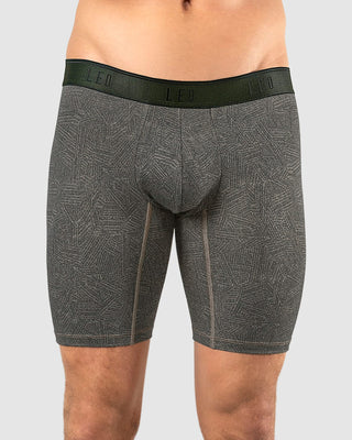 Bóxer largo en microfibra con diseño ergonómico#color_060-fondo-verde-estampado-elastico-verde-oscuro