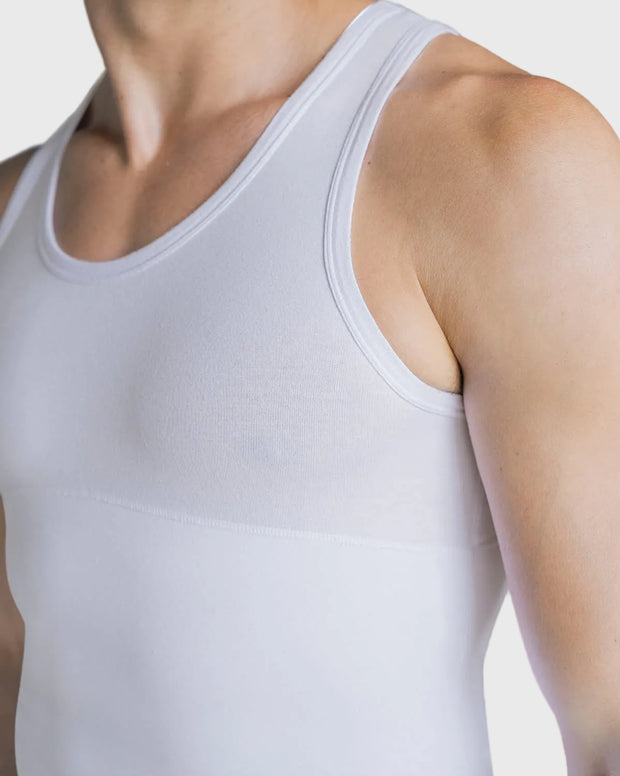 Camiseta de compresión moderada en abdomen y zona lumbar en algodón elástico