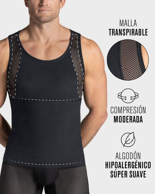 Camiseta manga sisa de compresión fuerte ideal para uso diario en algodón elástico