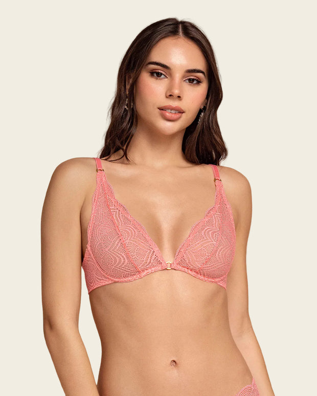 Bralette en encaje con transparencias y arco