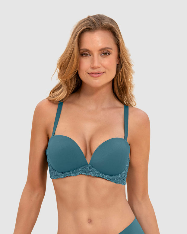 Brasier triple realce efecto 3D escote profundo