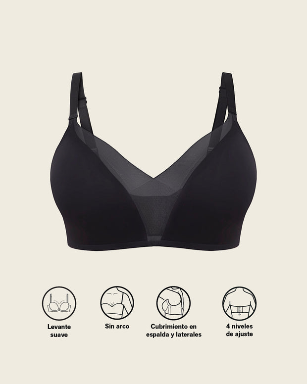 Brasier sin arco de realce alto incorporado magical bra