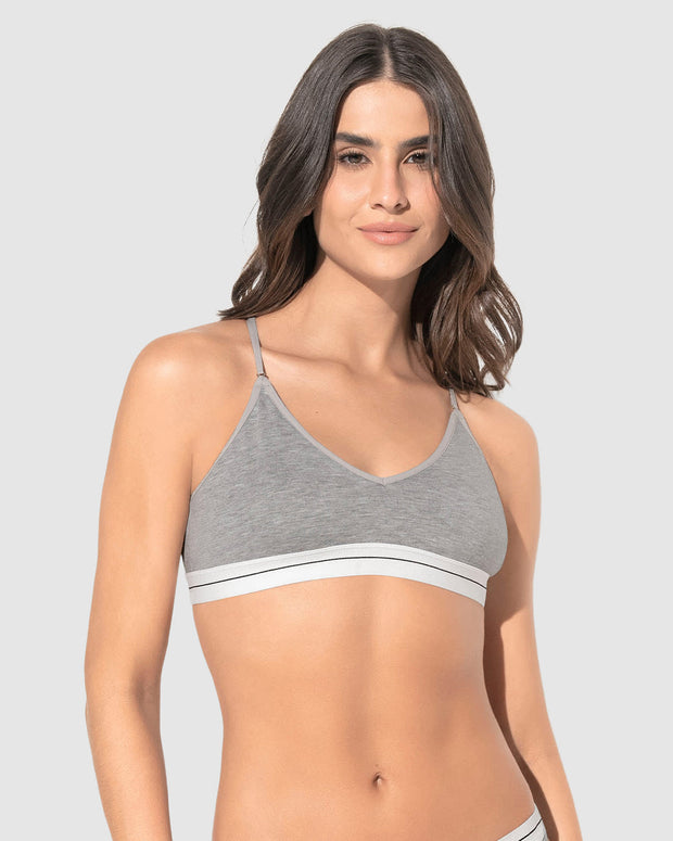 Top en algodón jaspe con cargaderas graduables