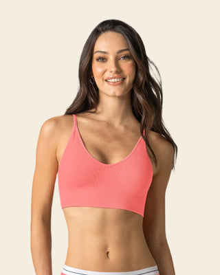 Top en tecnología seamless con textura acanalada Natural Comfort#color_334-coral