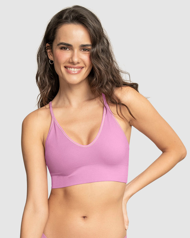 Top en tecnología seamless con textura acanalada Natural Comfort
