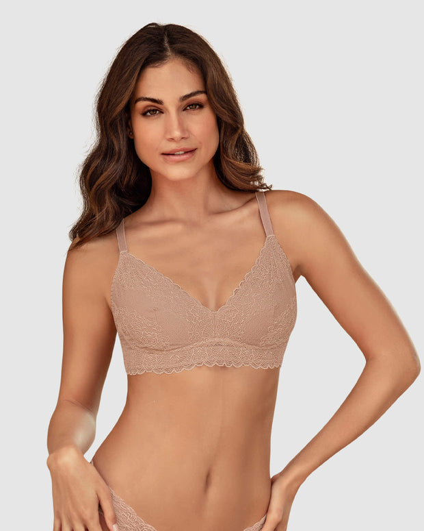 Bralette con costuras internas que simulan arcos