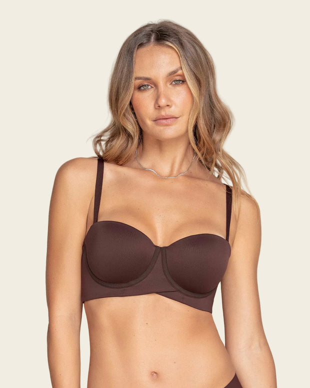 Brasier strapless ideal para busto mediano y grande