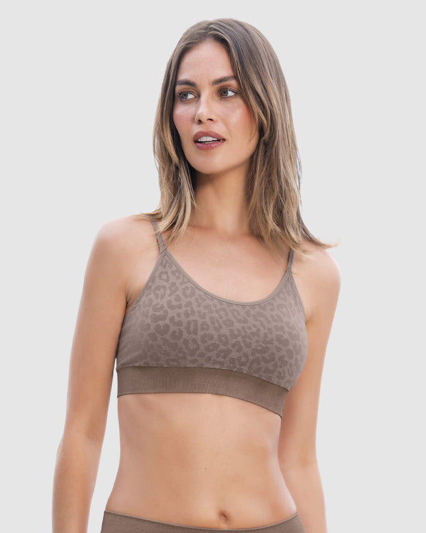 Top en animal print ultraligero en tecnología seamless