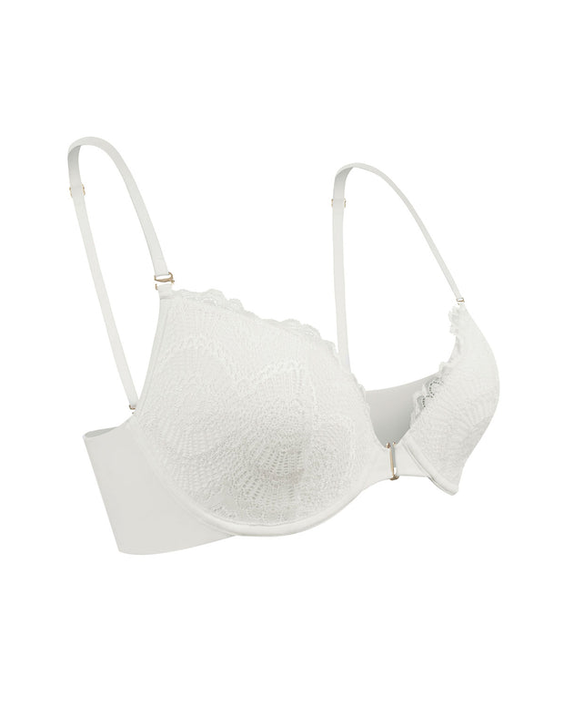 Brasier en encaje con abrochadura frontal y espalda lisa