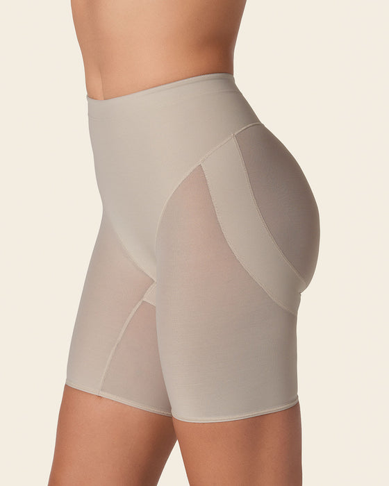 Panty faja tipo short levanta cola y control de abdomen fuerte#color_802-cafe-claro