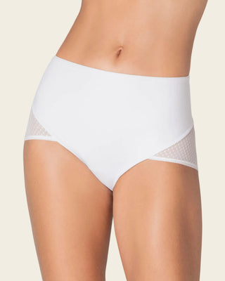 Panty clásico de control fuerte en abdomen, glúteos en tul#color_000-blanco