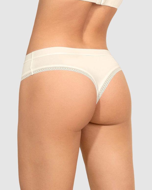 Panty brasilera Liso + Encaje