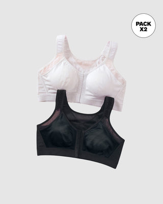 Paquete x 2 brasieres facilitadores de postura y control de busto multi/functional#color_s02-blanco-negro