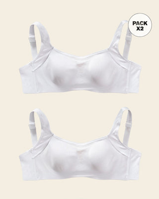 Paquete x2 brasieres brastop con buen cubrimiento de sisa y espalda#color_000-blanco