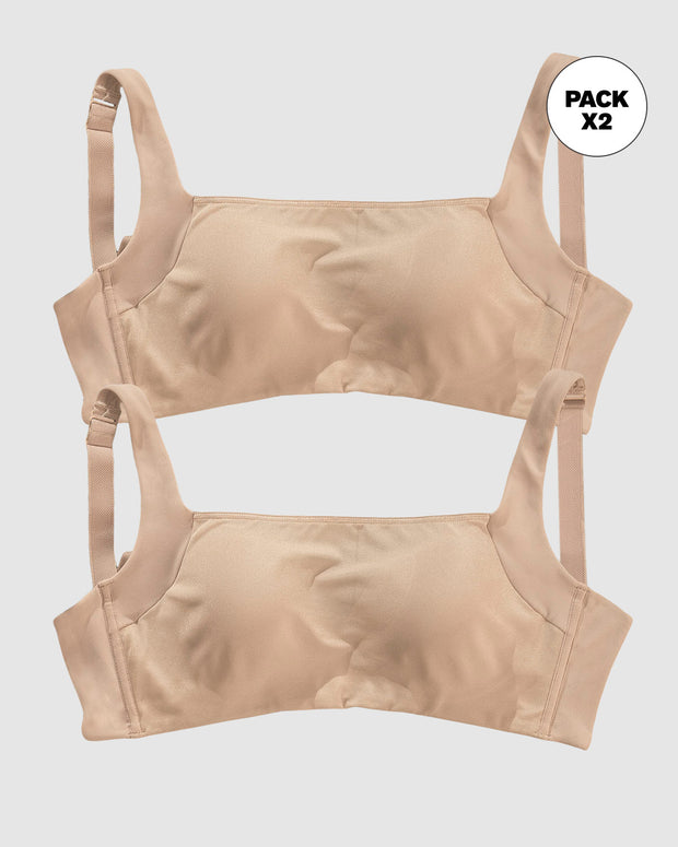 Paquete x2 brasieres brastop con buen cubrimiento de sisa y espalda