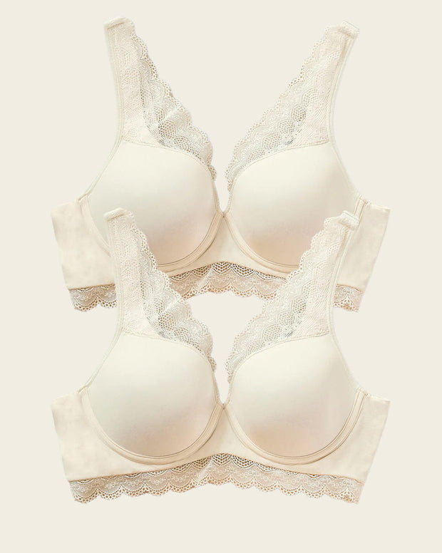 Paquete x2 brasieres de gran cubrimiento: deep coverage bra