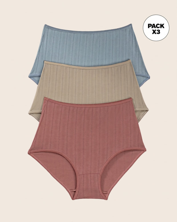 Paquete x 3 panties clásicos con excelente cubrimiento